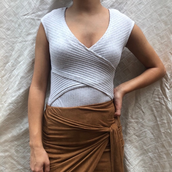 Sexy Cross Front Bodysuit - Picture 2 of 2